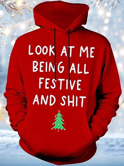 Image of Christmas Men's Santa Claus 3D Print Hoodie Sweatshirt