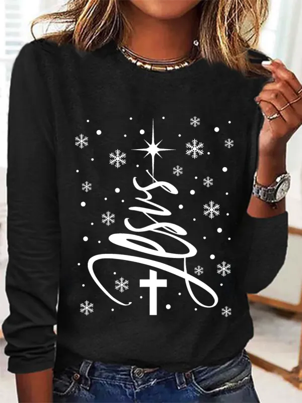 Image of Jesus Christmas Tree Long sleeve shirt