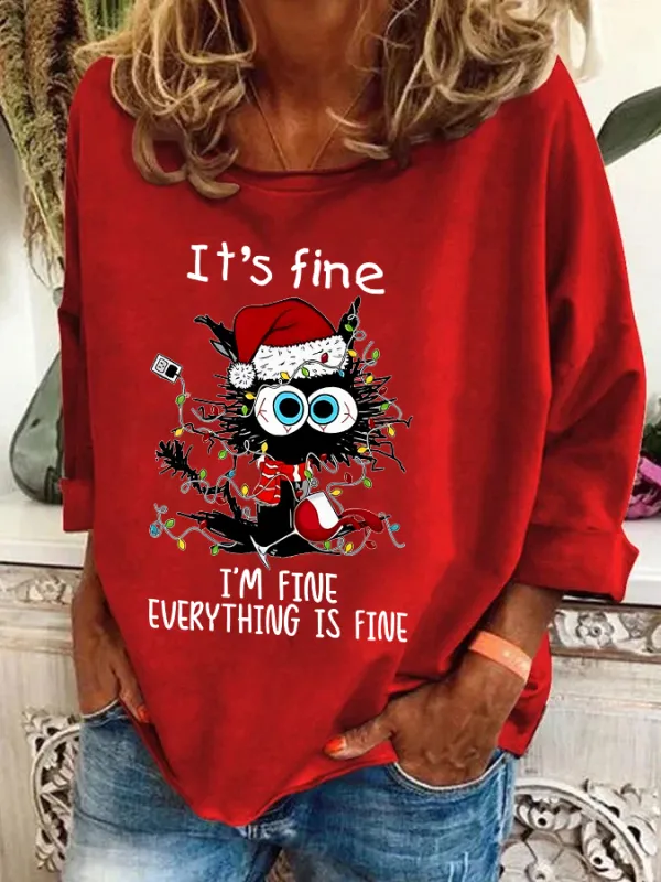 Image of It's Fine I'm Fine Everything Is Fine Casual Sweatshirt
