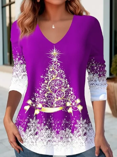 Image of Jersey Hot Drilling Casual Blouse