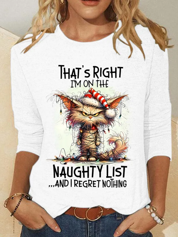 Image of That's Right I'm On The Naughty List Casual Long Sleeve Shirt