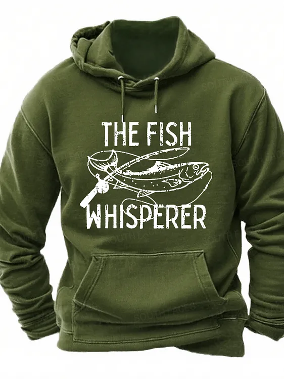 Image of The Fish Whisperer Funny Fishing Casual Loose Hoodie Cotton Hoodie