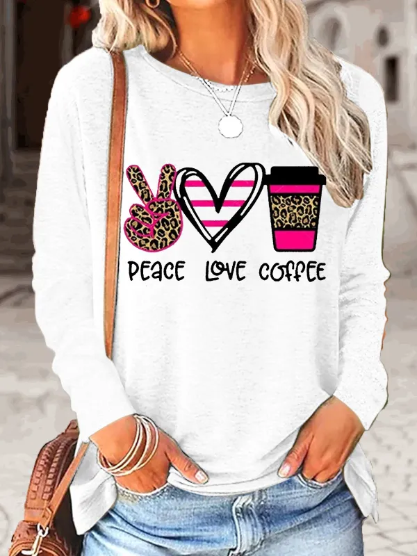 Image of Women's Peace Love Coffee Casual Top