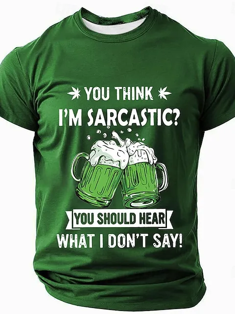 Image of Men's St. Patrick Graphic Shamrock Lucky Irish T-Shirt