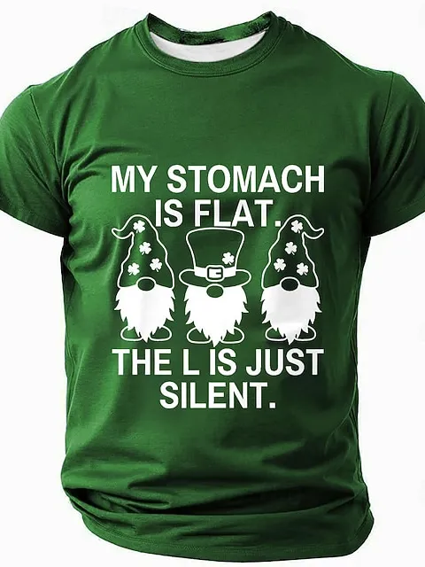 Image of Men's St. Patrick's Day Fun Shamrock Pattern Short-Sleeve T-Shirt
