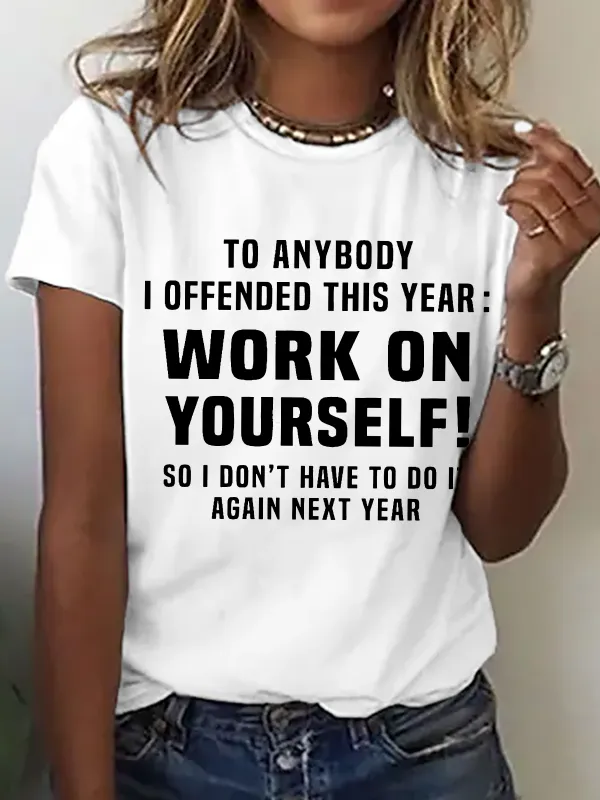 Image of Funny Offensive Message Cotton T-Shirt