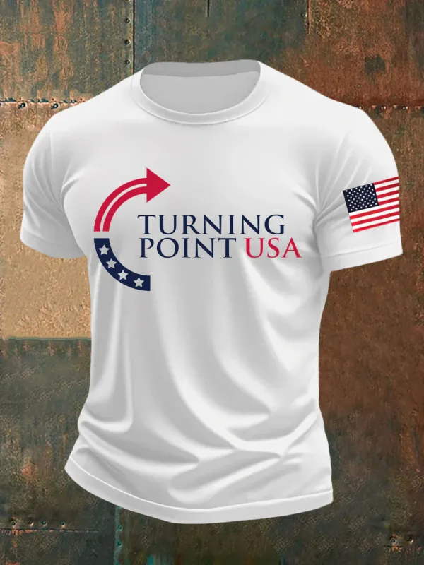 Image of Men's Charlie Kirk Turning Point USA Trump Commemorative T-Shirt