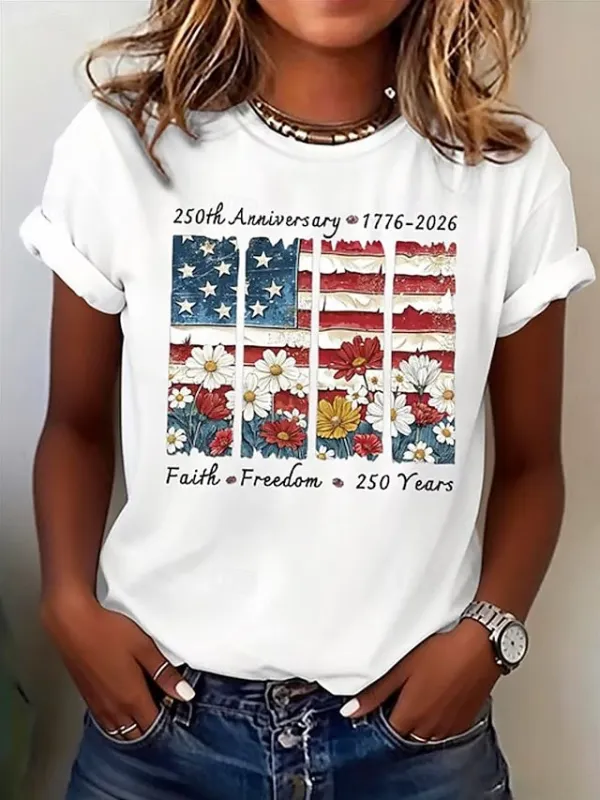 Image of Women's 250th Anniversary of American Independence Day Short-Sleeve T-Shirt