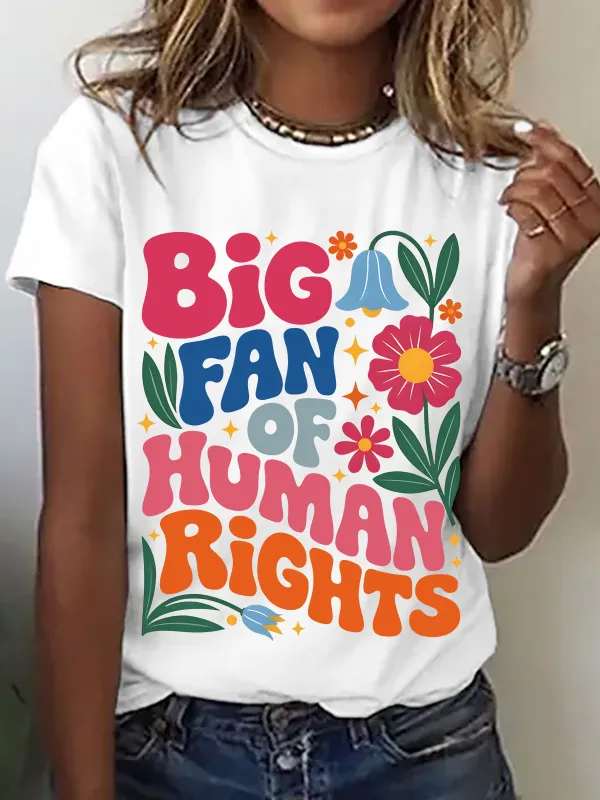 Image of Big Fan Of Human Rights Floral tshirt