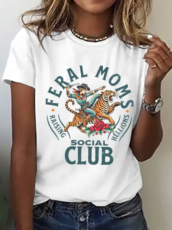 Image of Women's Feral Moms Social Club Mother's Day Short-Sleeve T-Shirt