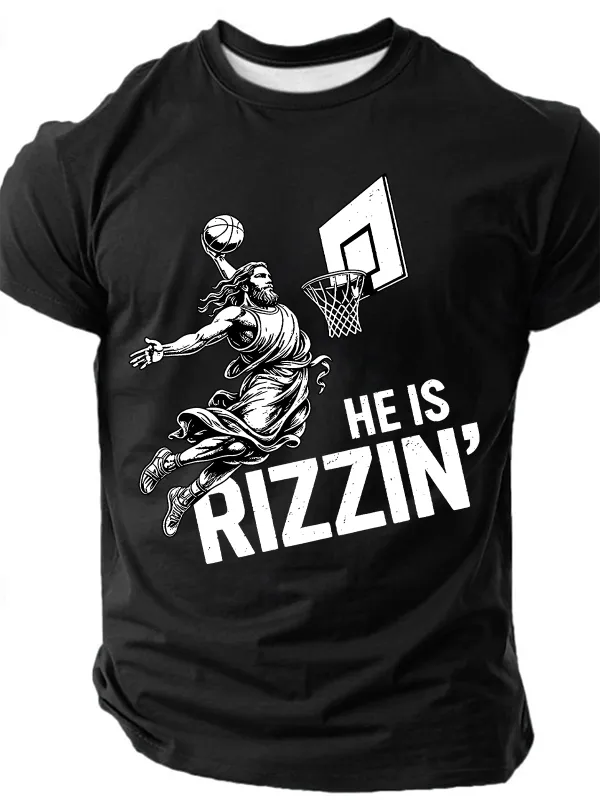 Image of Men's He Is Rizzin Easter Short Sleeve T-shirt