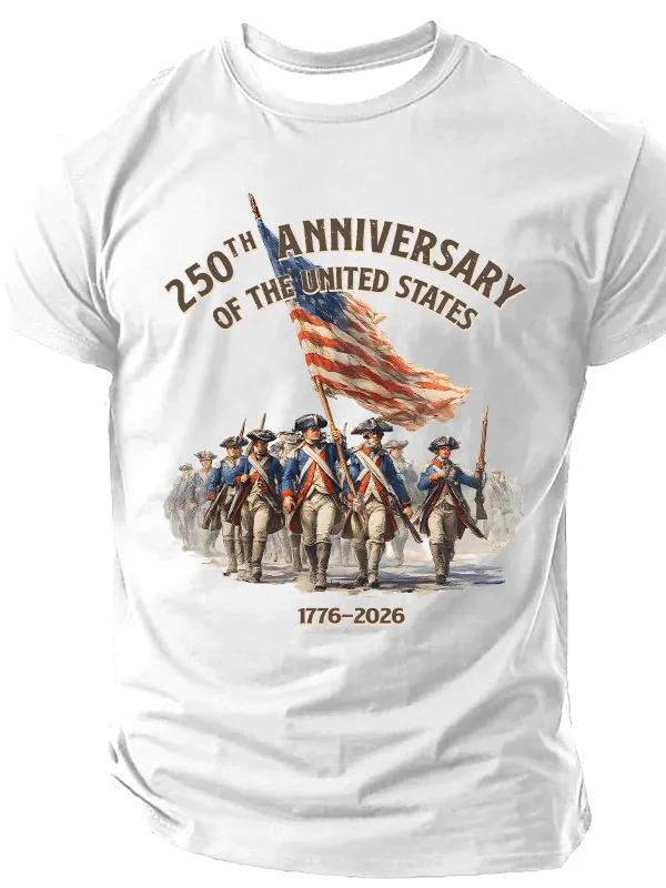 Image of Men's 250th Birthday USA Independence Day 1776 Short Sleeve T-shirt