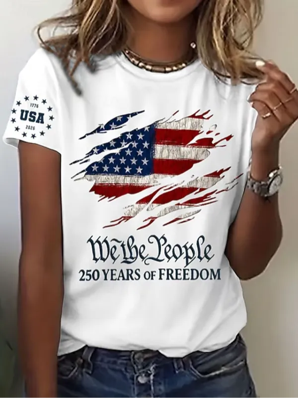 Image of Women's 250th Anniversary of American Independence Day Short-Sleeve T-Shirt