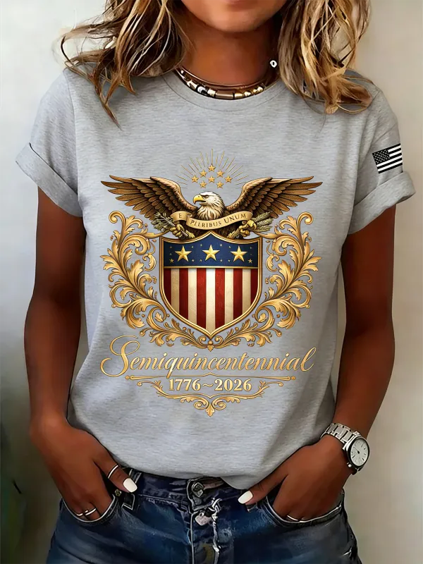 Image of 250th anniversary Casual Crew Neck T-Shirt