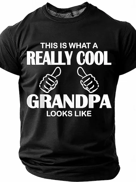 Image of Men's 'This Is What A Really Cool Grandpa Looks Like' Funny Short Sleeve T-shirt