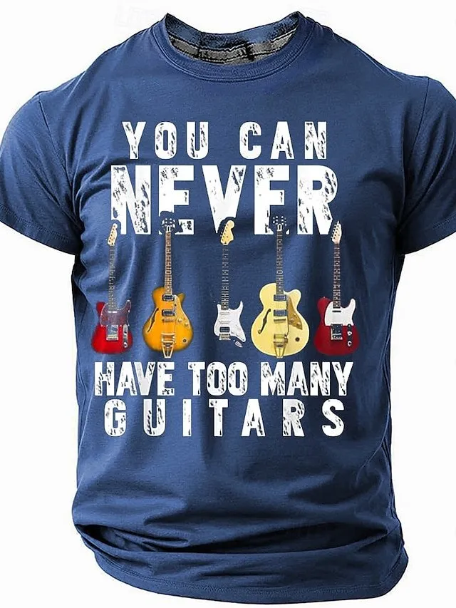 Men's You Can Never Have Too Many Guitars Funny Short Sleeve T-Shirt