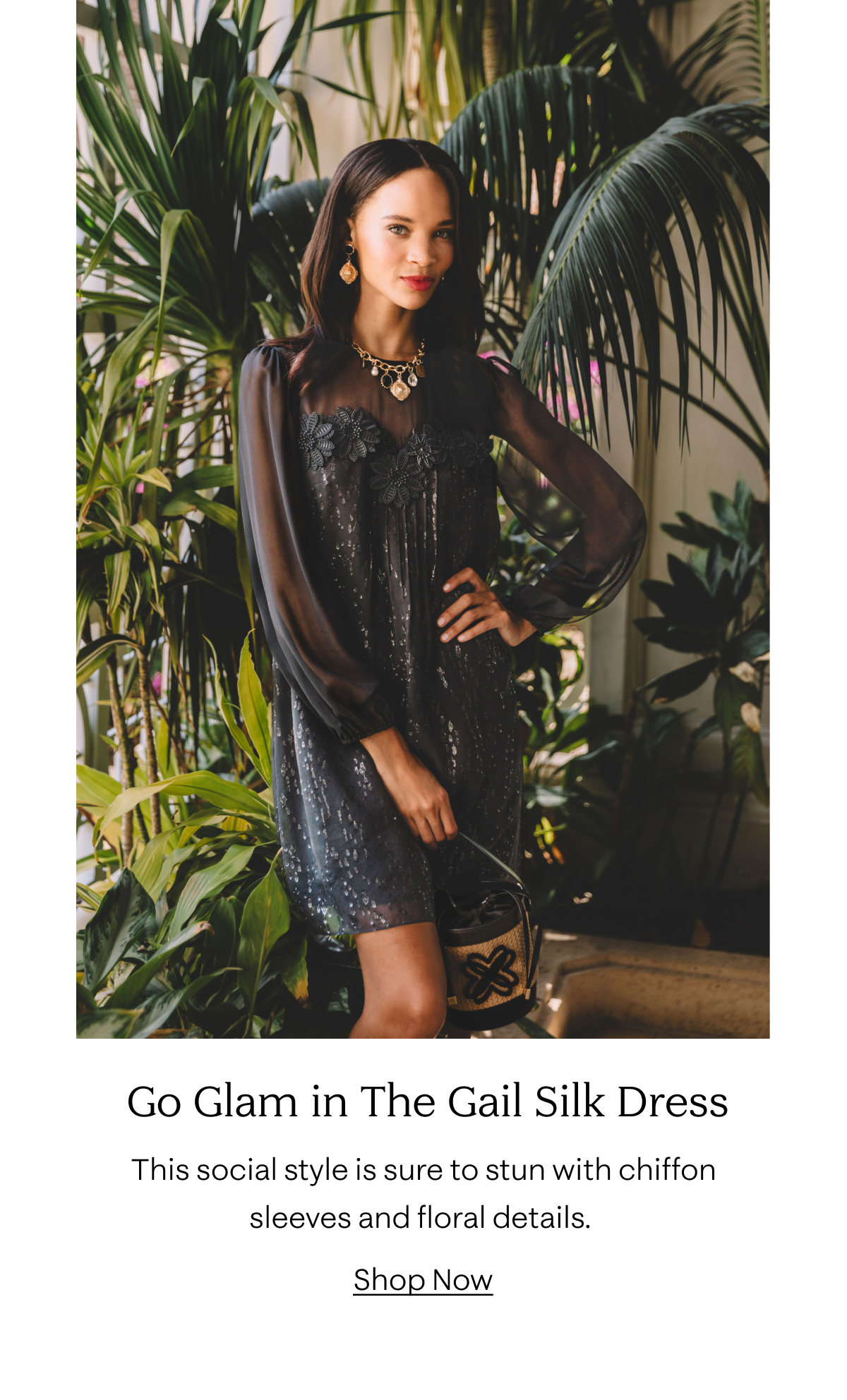 Go Glam in the Gail Silk Dress