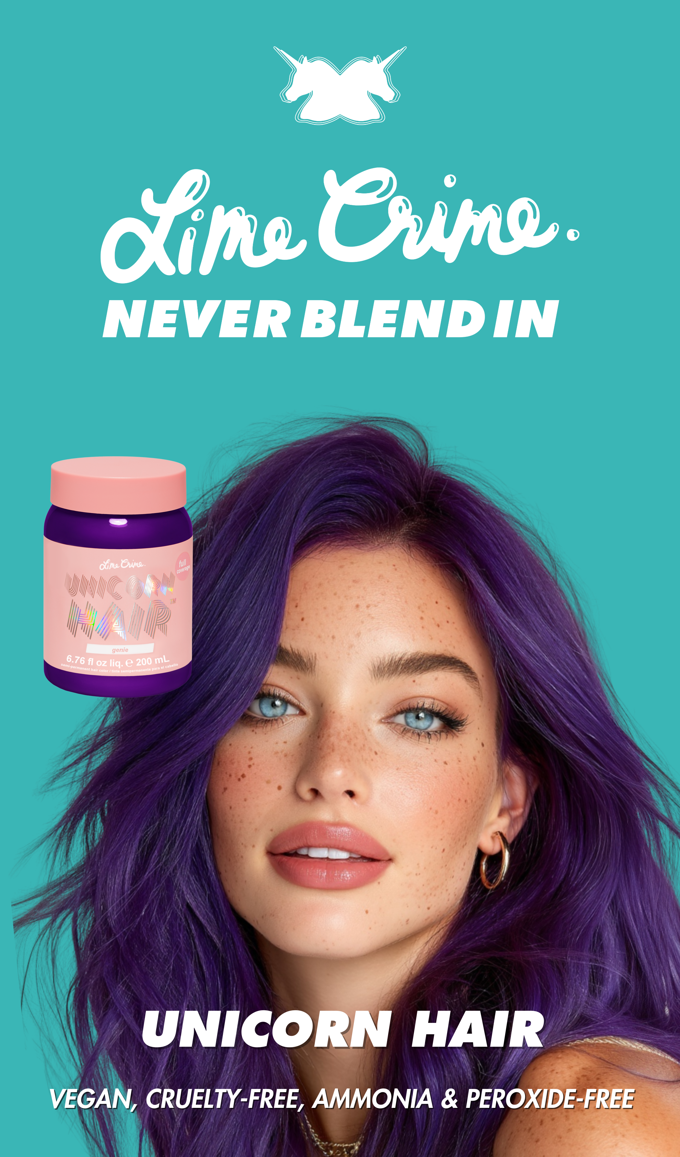 LIME CRIME | NEVER BLEND IN | UNICORN HAIR | VEGAN, CRUELTY-FREE, AMMONIA & PEROXIDE-FREE