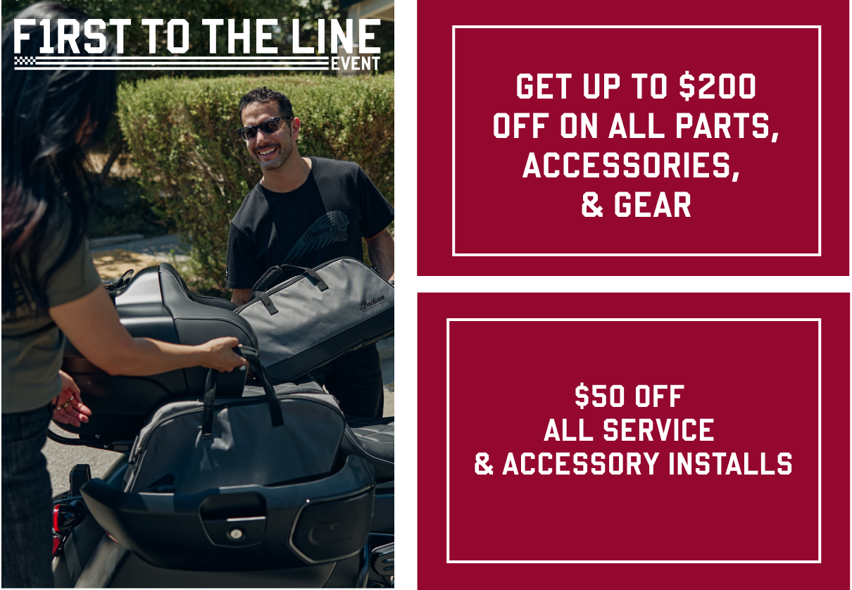 Get up to $200 off on all parts, accessories and gear, plus get $50 off all services and accessory installs