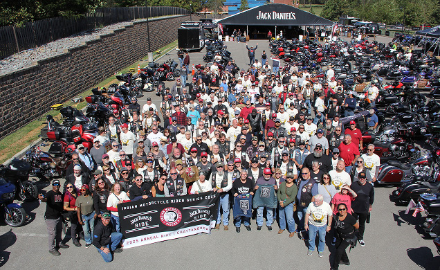 Group of Riders and Volunteers at Indian Motorcycle Jack Daniel's ® Ride