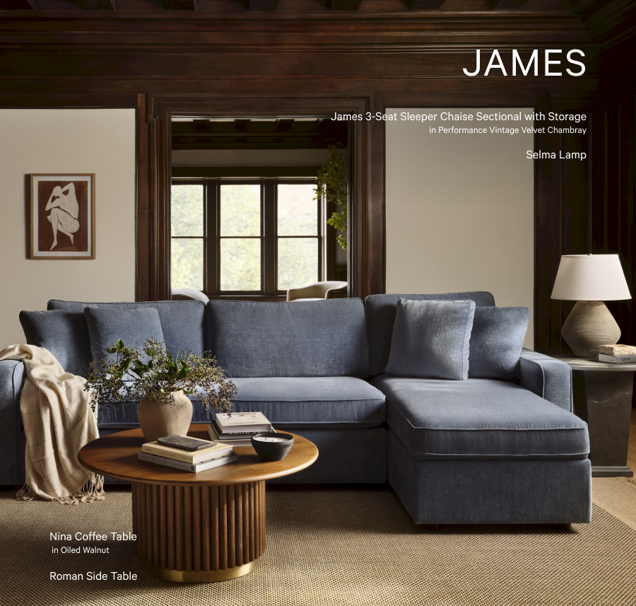 James3-seat Right Chaise Sleeper Sectional