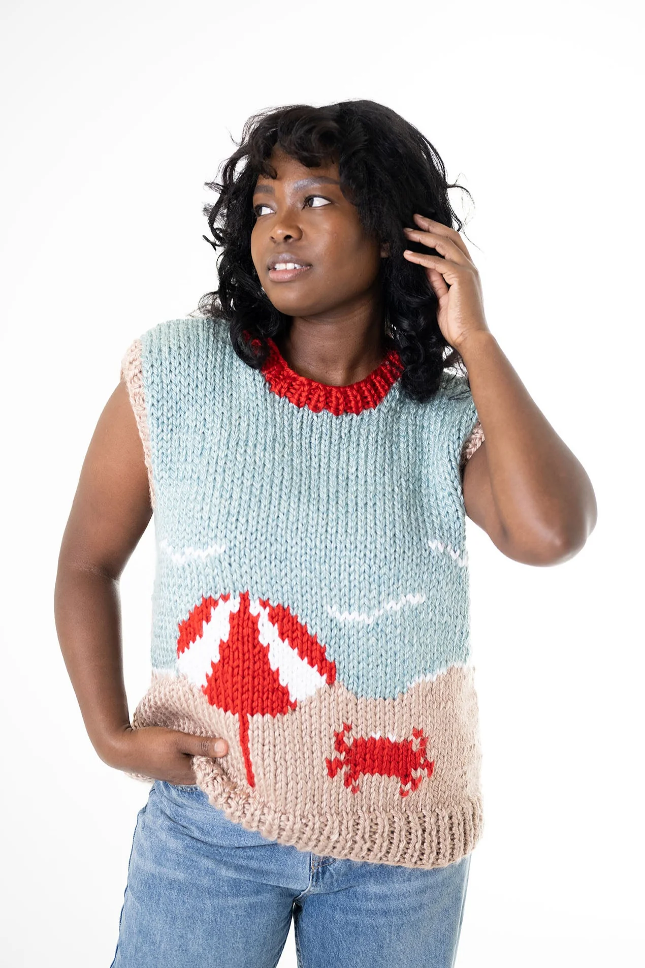 Image of Beach Scene Vest (Knit)