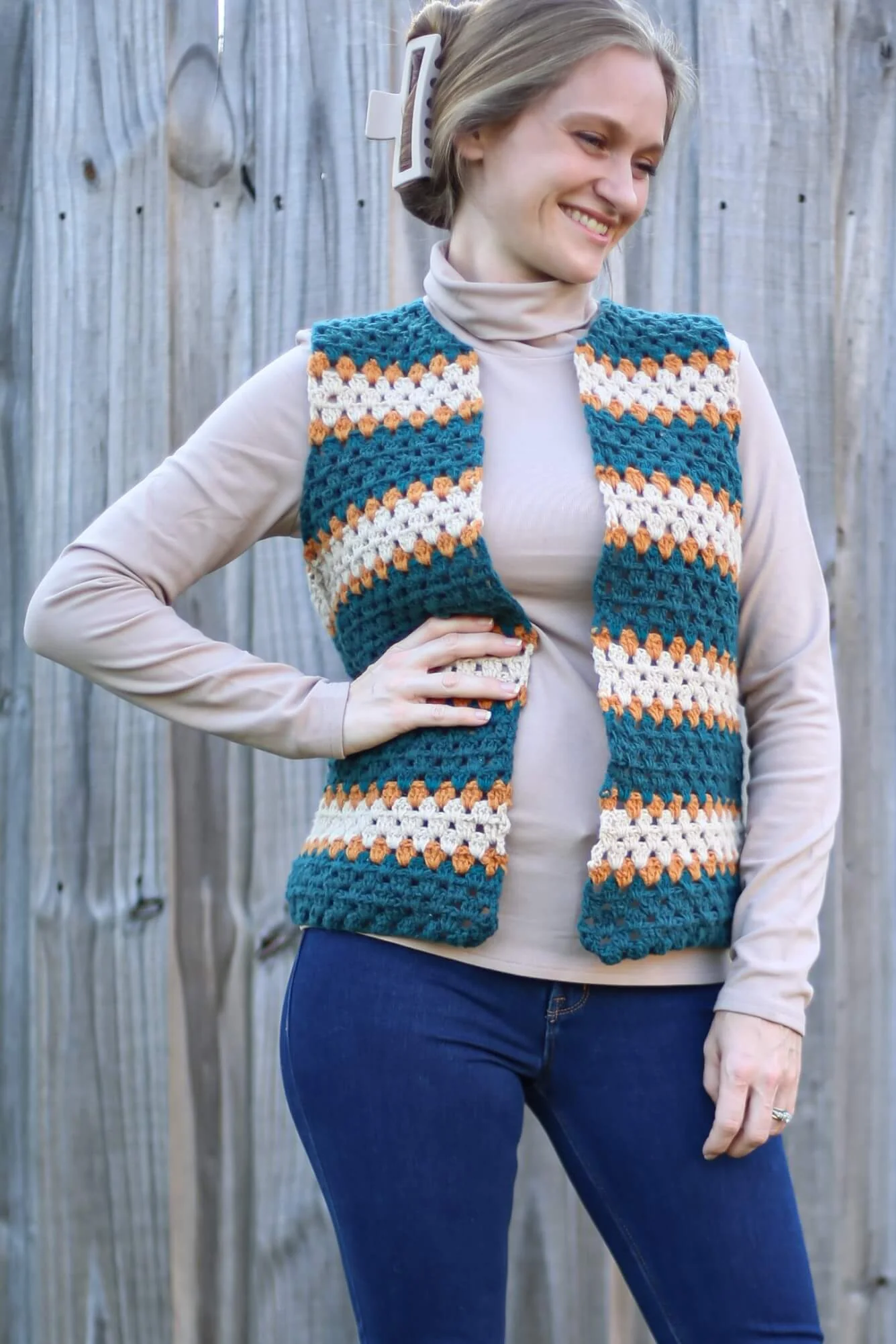 Image of Crochet Kit - Retro Striped Granny Vest