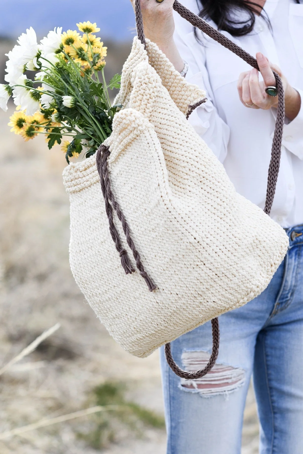 Image of Knit Kit - Straw Knit Backpack