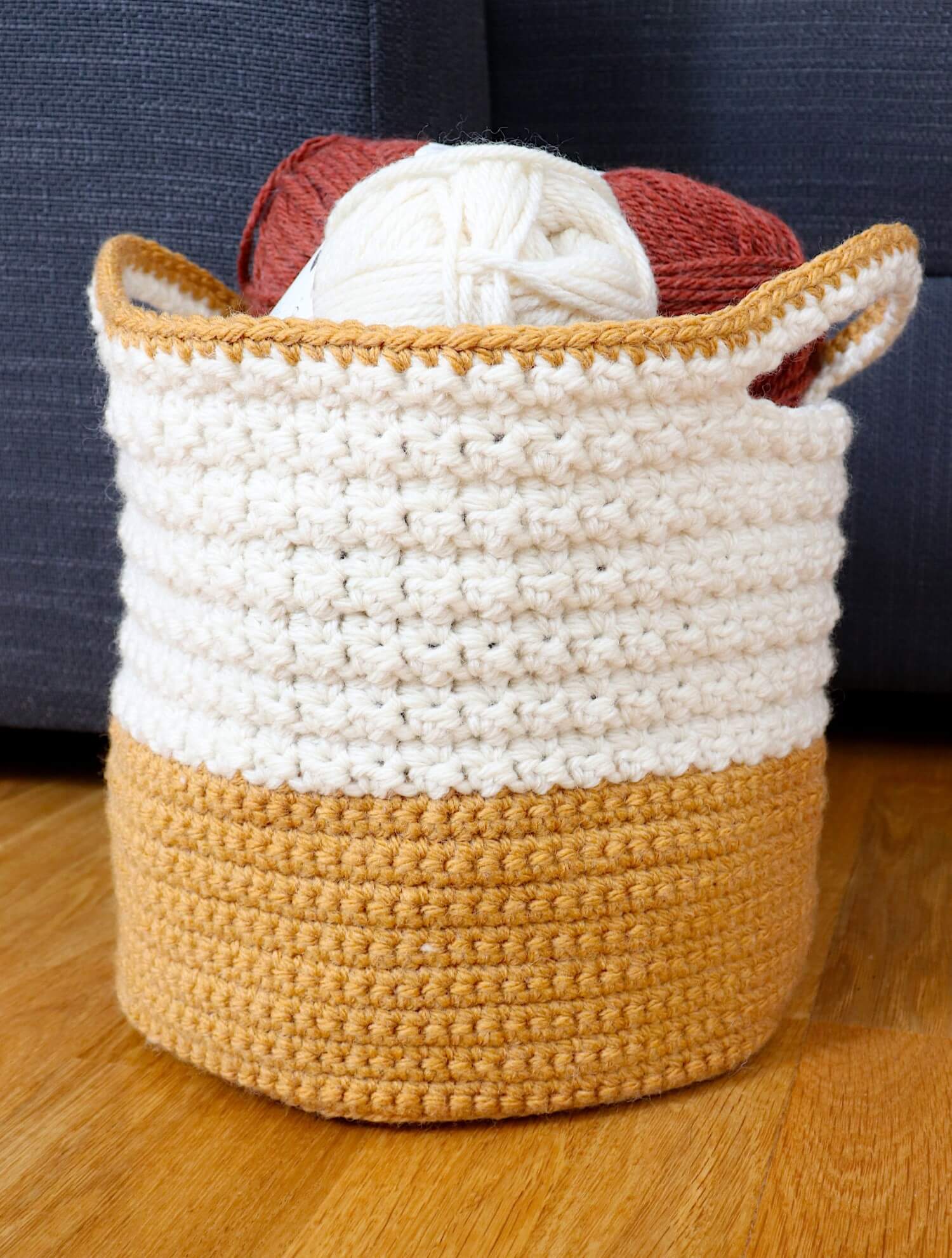 Image of Crochet Kit - Trudy Two-Tone Basket
