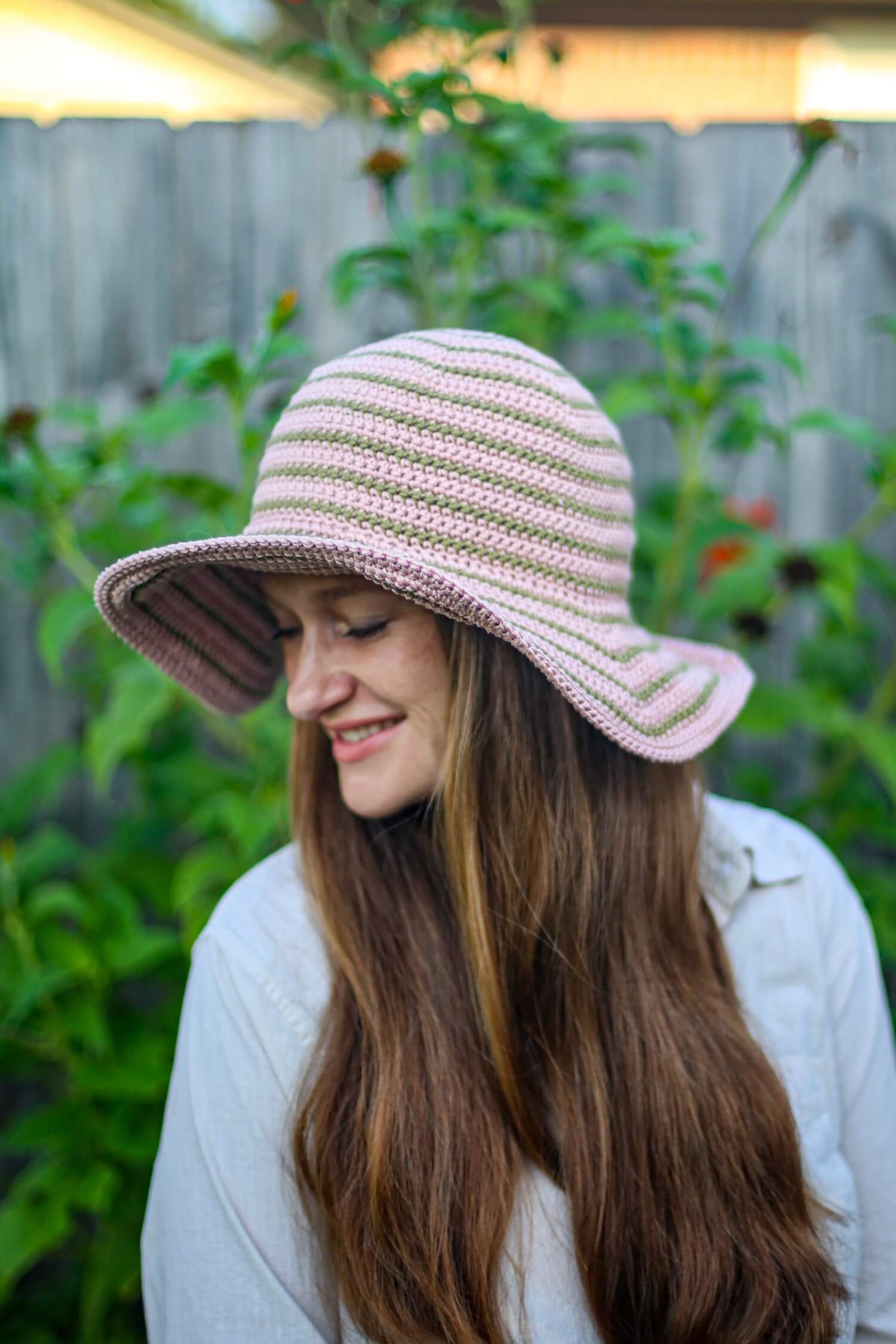 Image of Crochet Kit - Striped Floppy Sun Hat