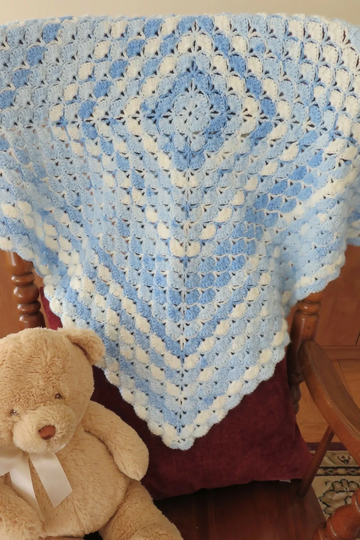 Image of Shells and Cream Ice Cream Baby Blanket (Crochet)