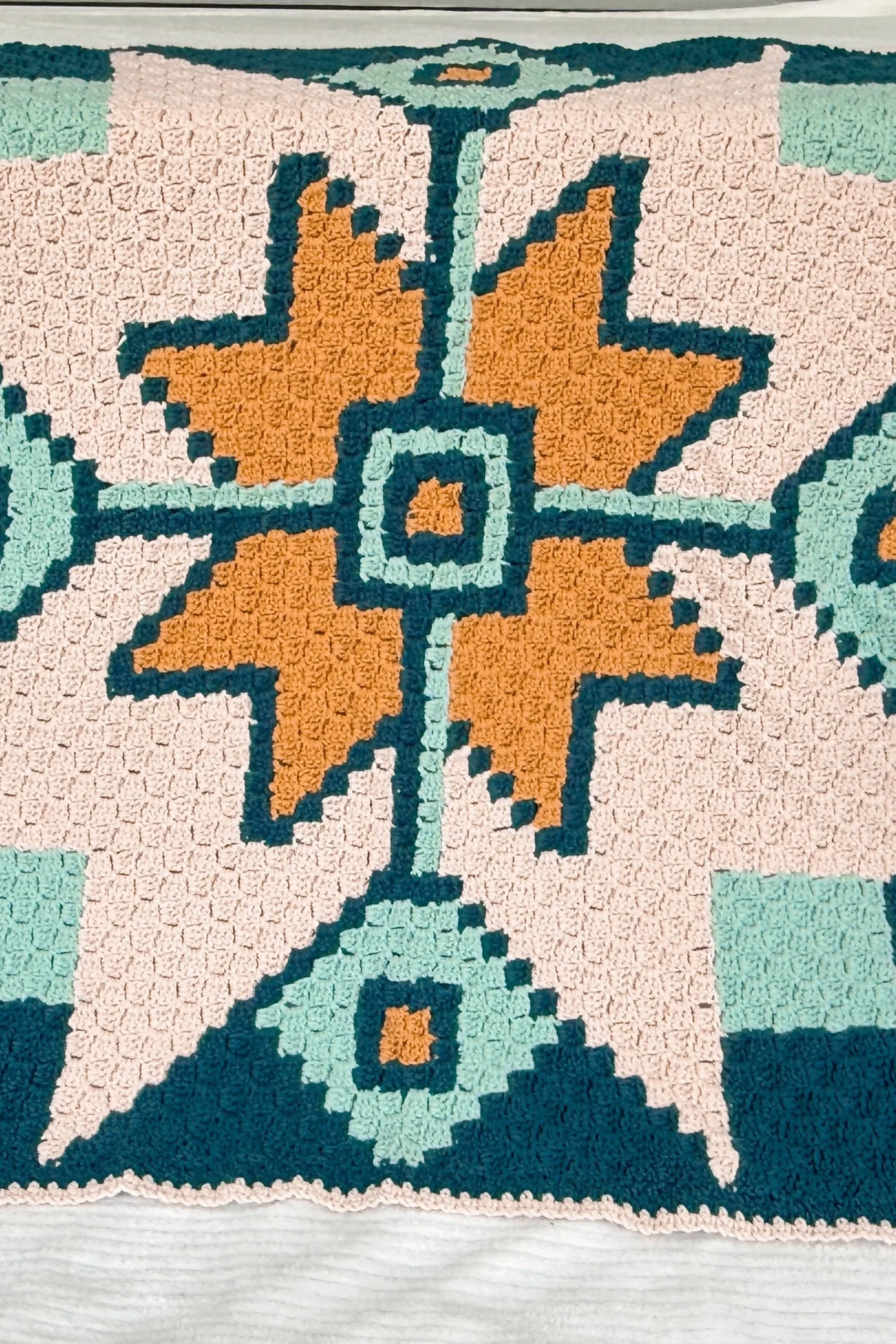 Image of C2C Sawtooth Star Baby Blanket (Crochet)