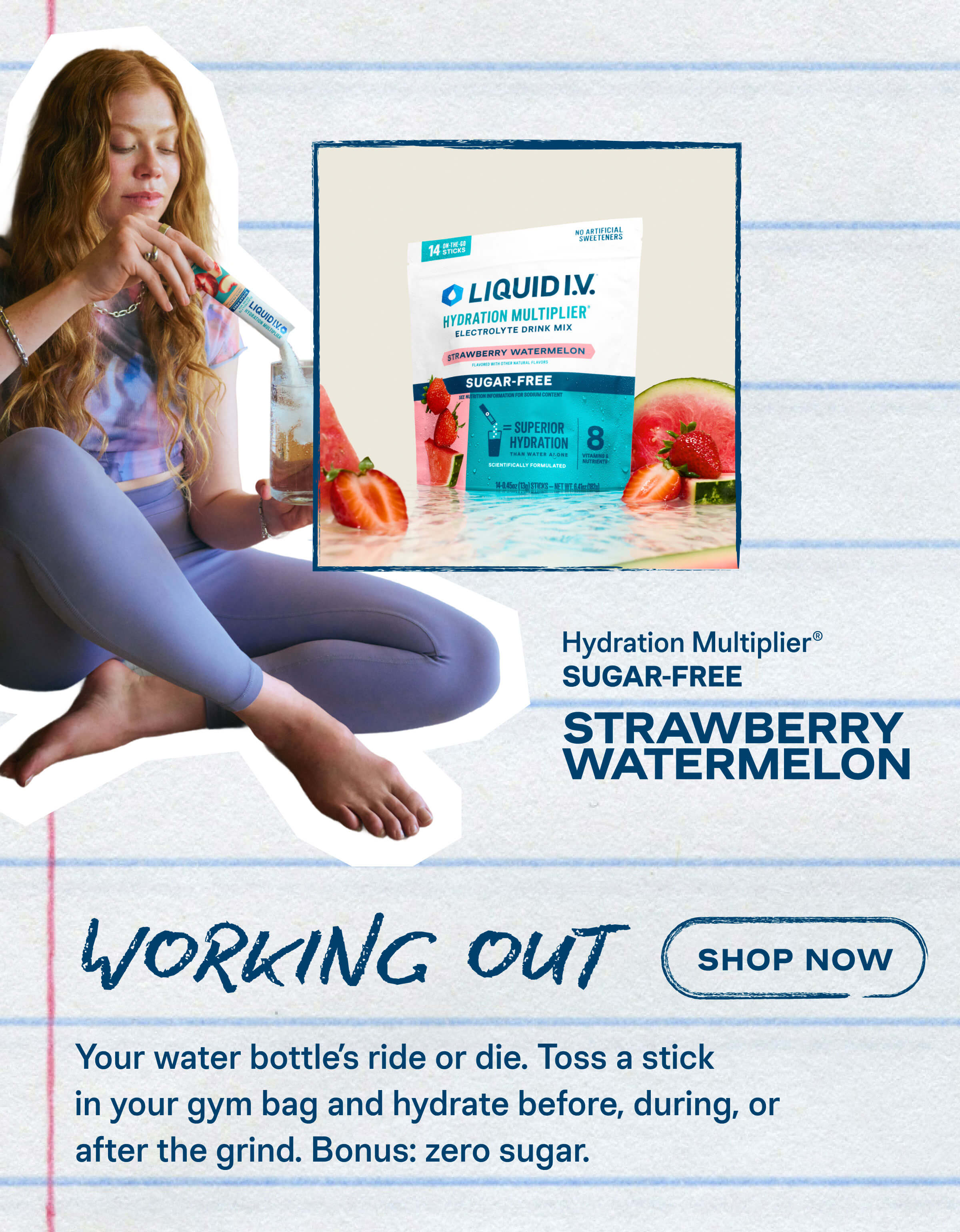 Working Out: Strawberry Watermelon Hydration Multiplier Sugar-Free