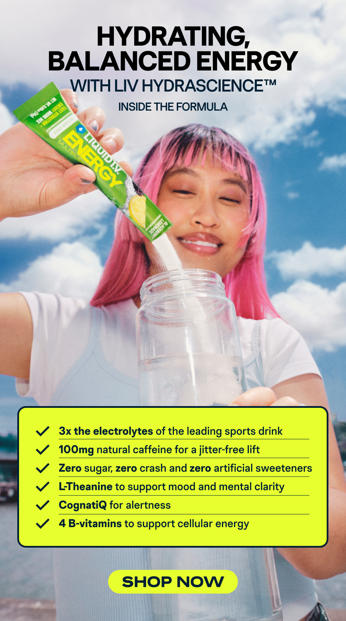 Hydrating, Balanced Energy with LIV Hydrascience