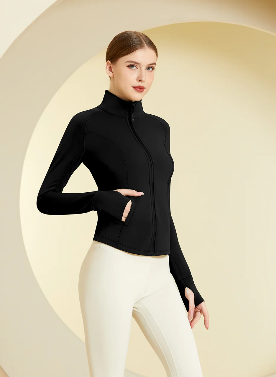 Image of Velvet Stand Collar Sports Jacket