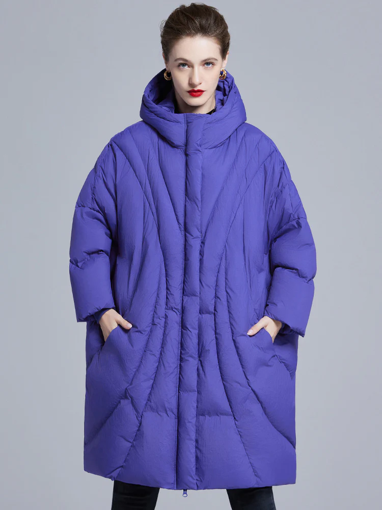 Image of Long Puff-Style Down Jacket