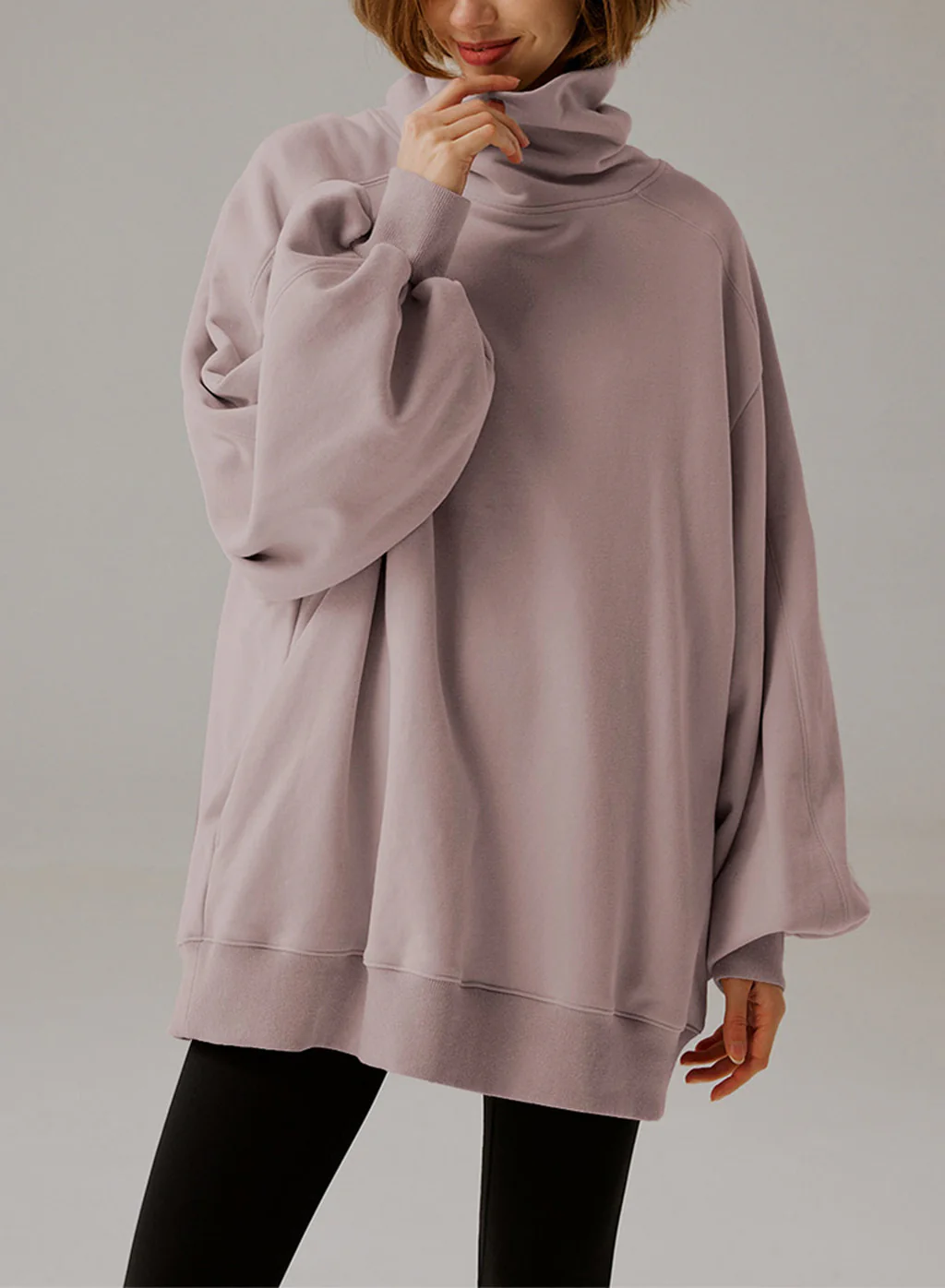Image of Whisper Oversized Turtleneck Sweatshirt