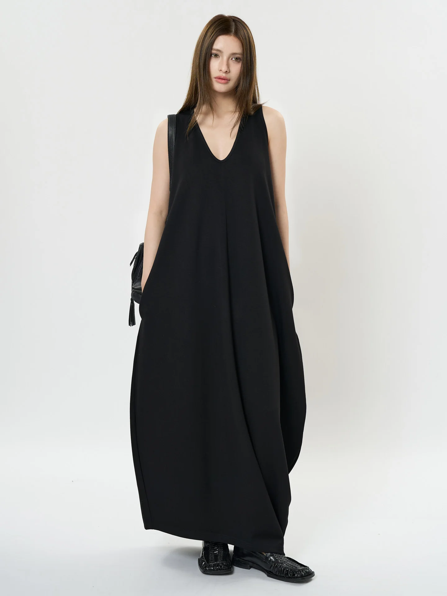 Image of Deep U Asymmetric Tulip Dress