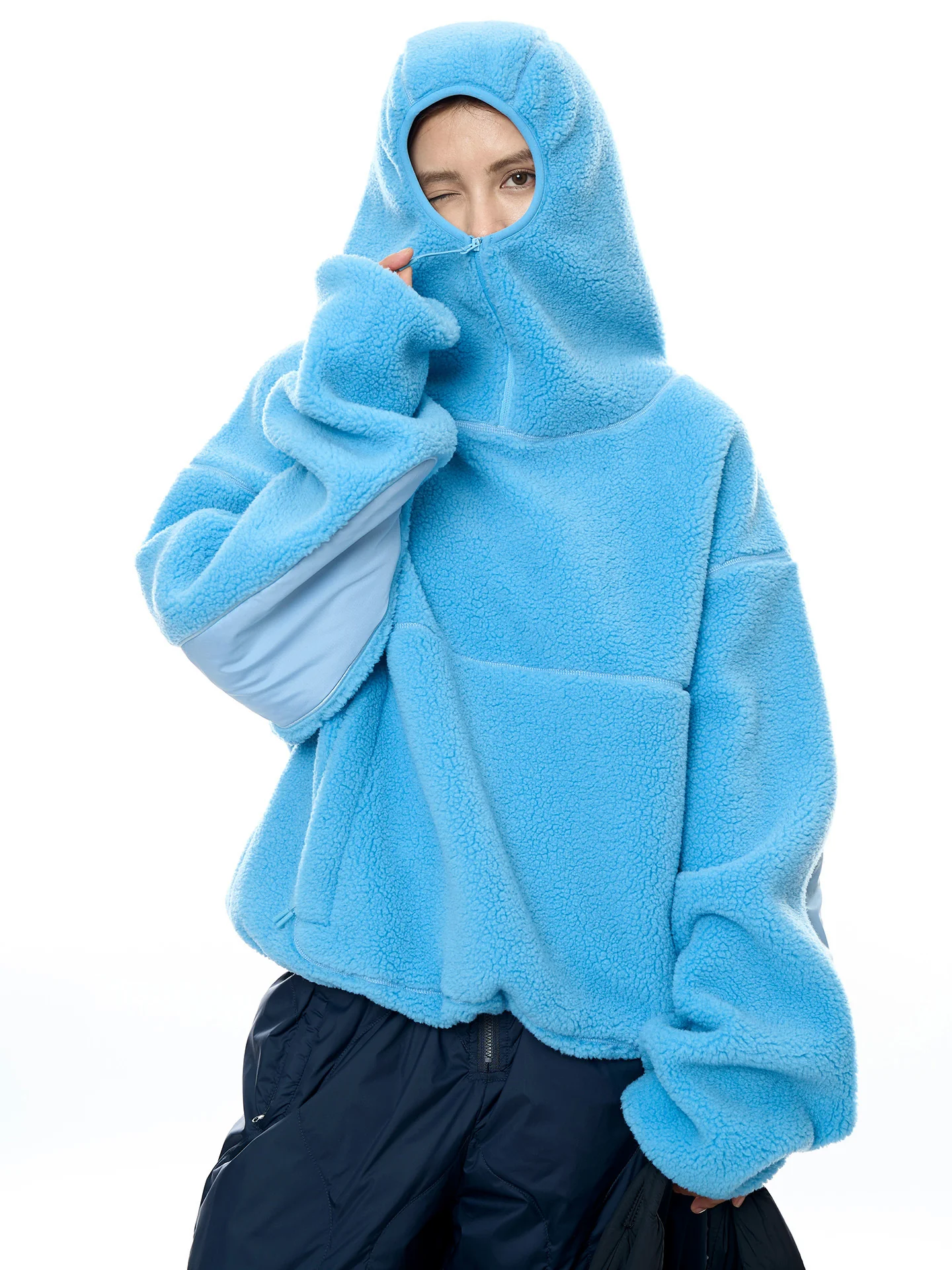 Image of Windproof Hood Sherpa Thick Hoodie