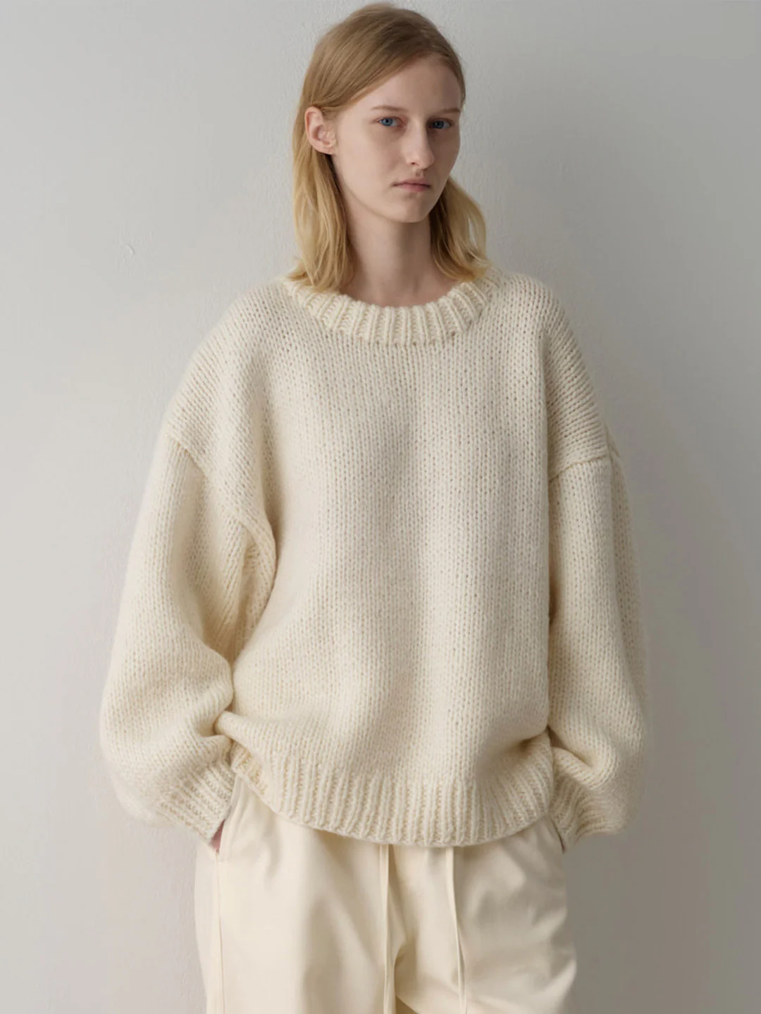 Image of Lazy Fit Crewneck Wool Sweater