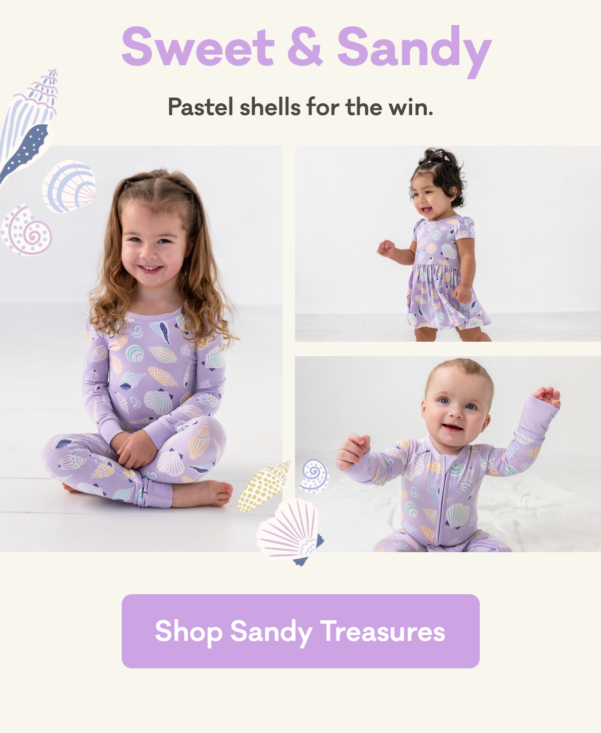 &nbsp;Sweet & Sandy | Pastel shells for the win. | Shop Sandy Treasures