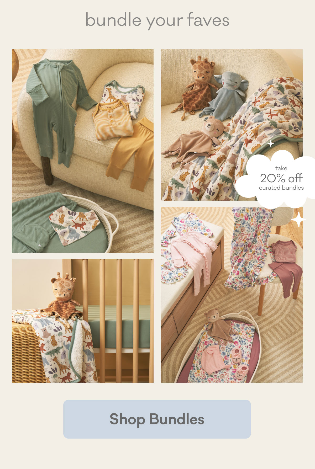 bundle your faves | take 20% off curated bundles | Shop Bundles