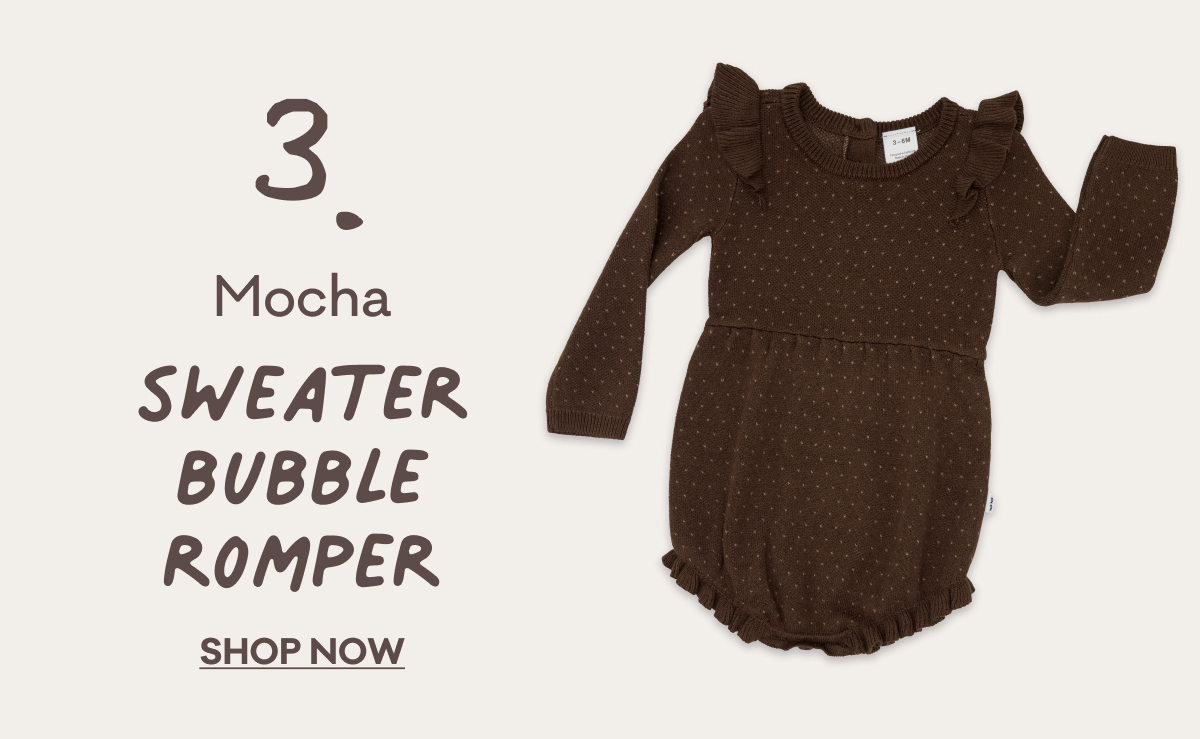 3. Mocha Sweater Bubble Romper | Shop Now