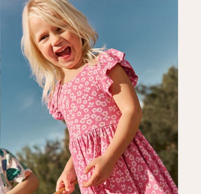 sweet pink petals flutter twirl dress