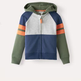 moss colorblock zip hoodie