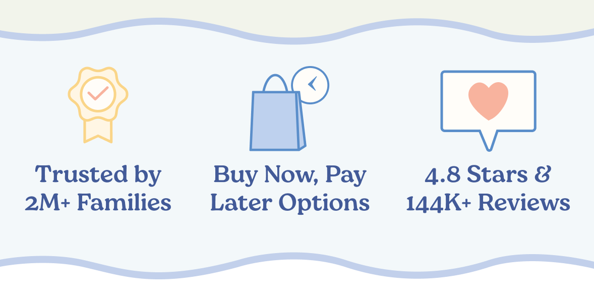 Trusted by 2M+ Families | Buy Now, Pay Later Options | 4.8 Stars & 144k+ Reviews