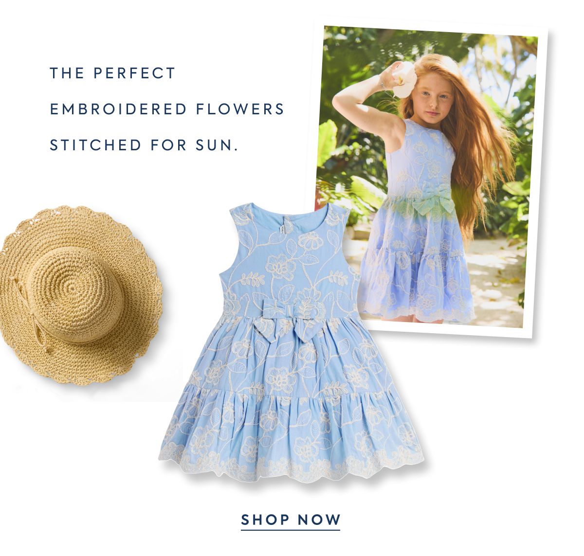 The perfect embroidered flowers stitched for sun.