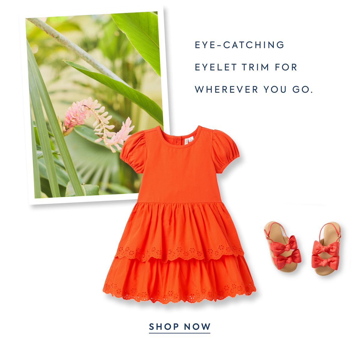 Eye-catching eyelet&nbsp;trim&nbsp;for wherever&nbsp;you&nbsp;go.