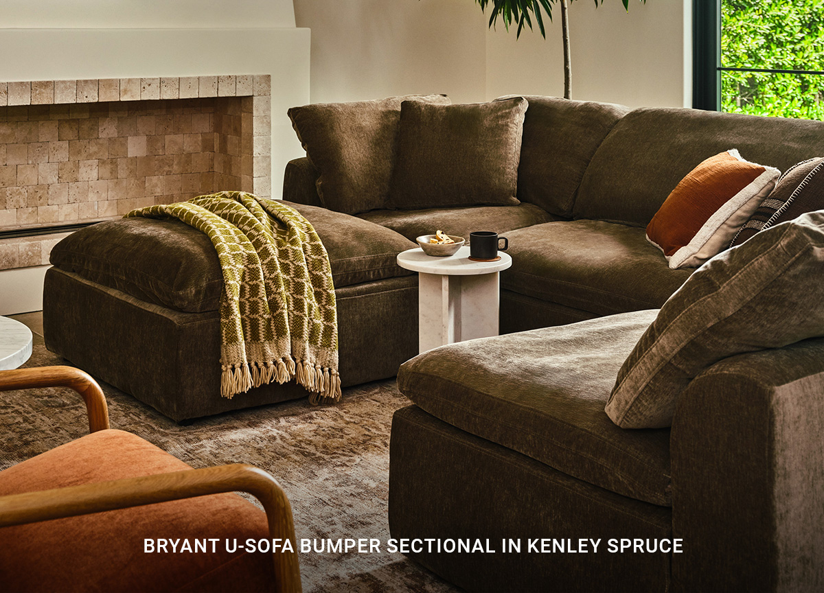 BRYANT U-SOFA BUMPER SECTIONAL IN KENLEY SPRUCE