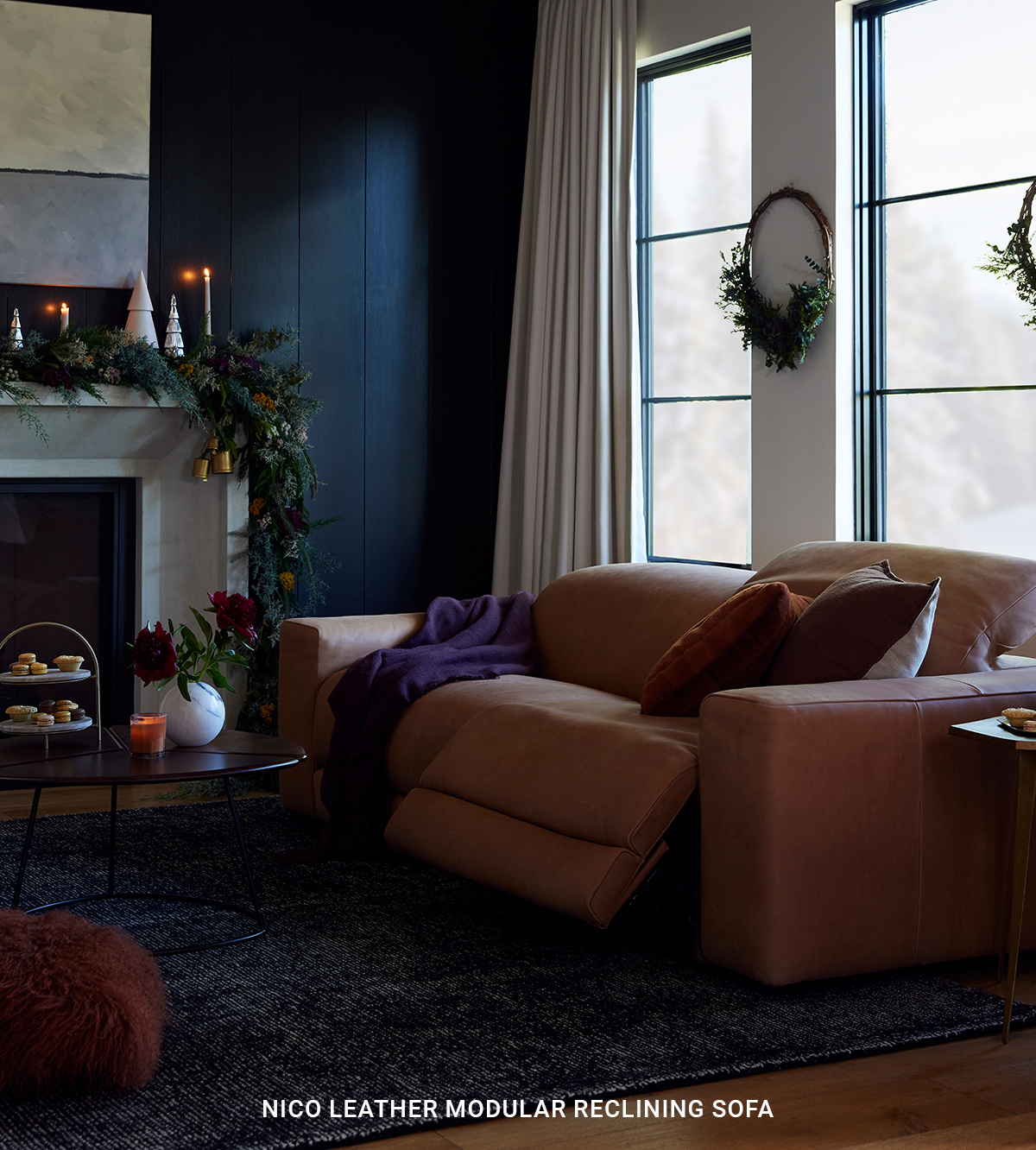 NICO LEATHER MODULAR RECLINING SOFA